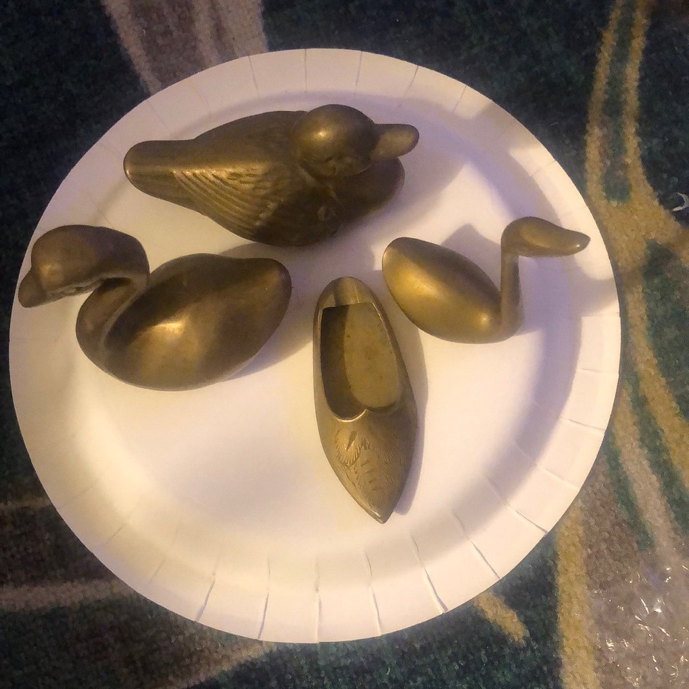 Vintage brass little ducks